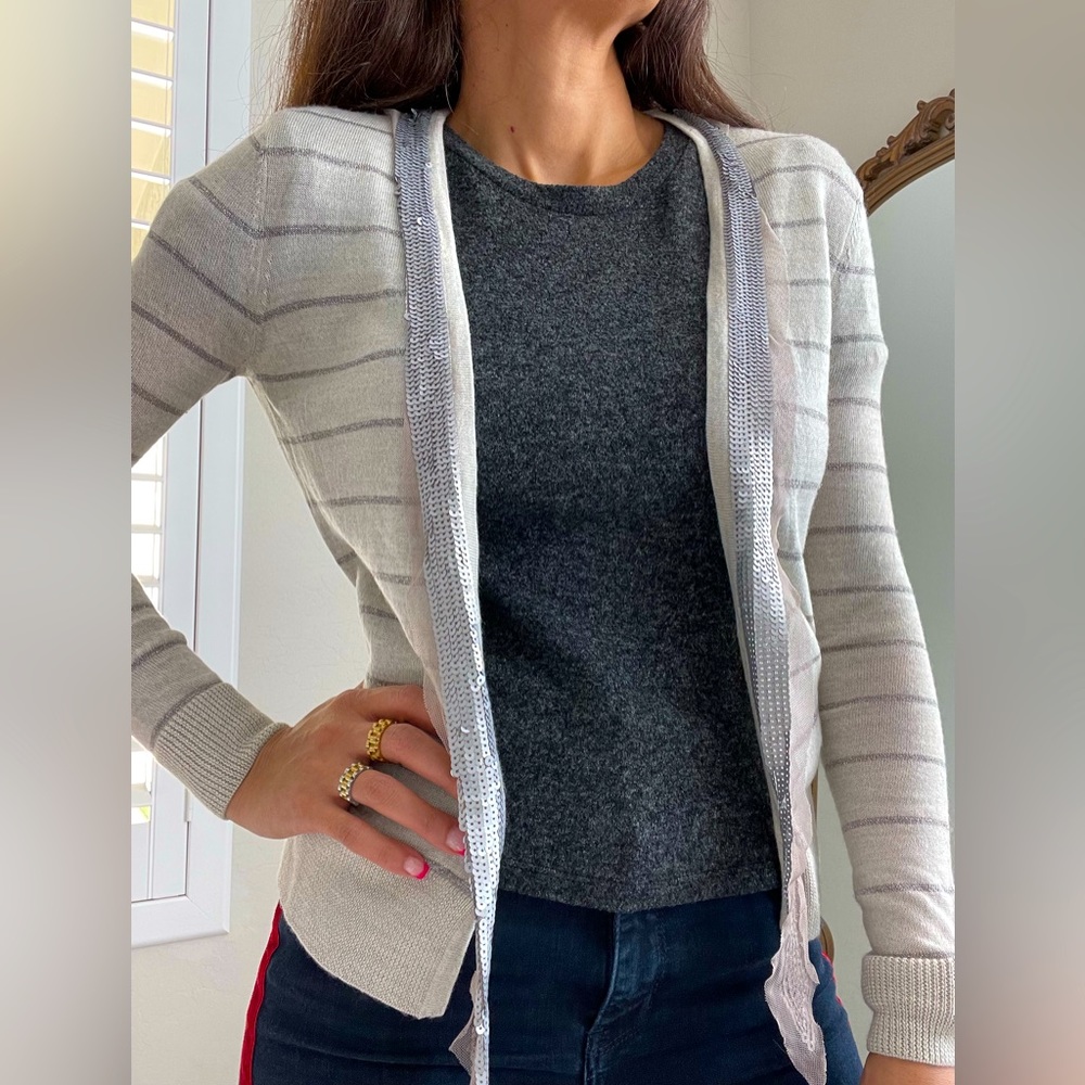 🤍Gray Sequence Cardigan 🤍